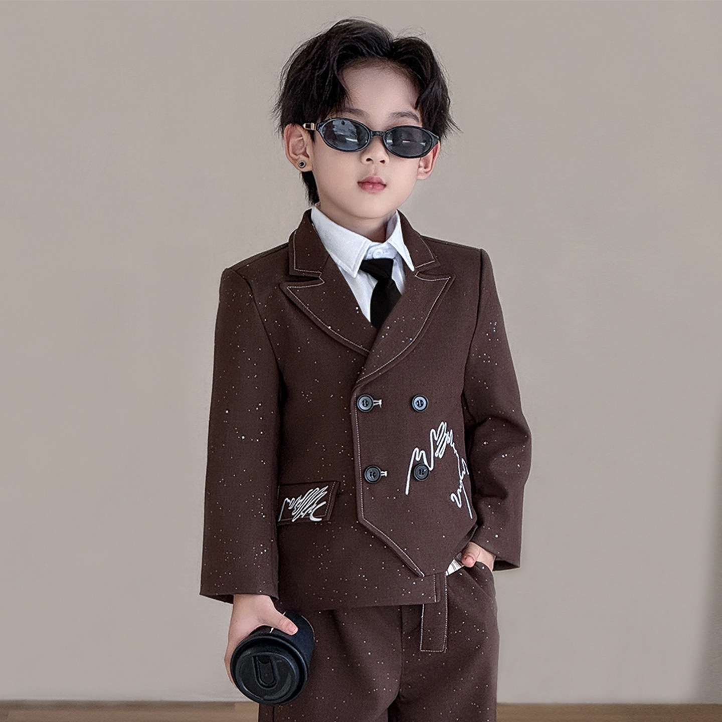 男童礼服2025秋冬新款儿童英伦风小主持人西服高级感花童演出服潮