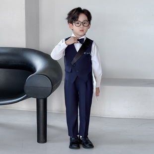 儿童礼服2026春款男童小主持人英伦风西服高端花童钢琴演出服套装