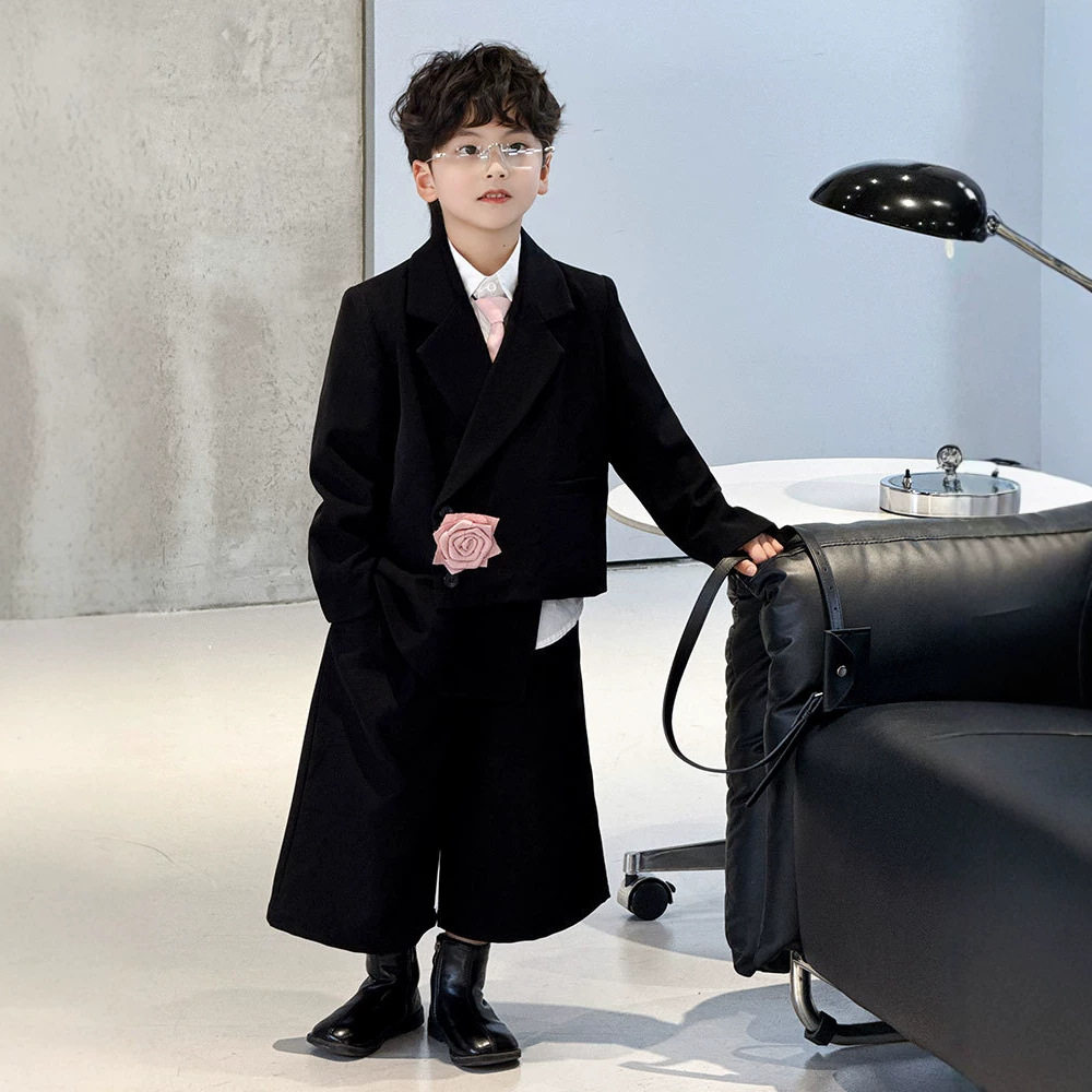 男童西装套装春秋新款痞帅礼服