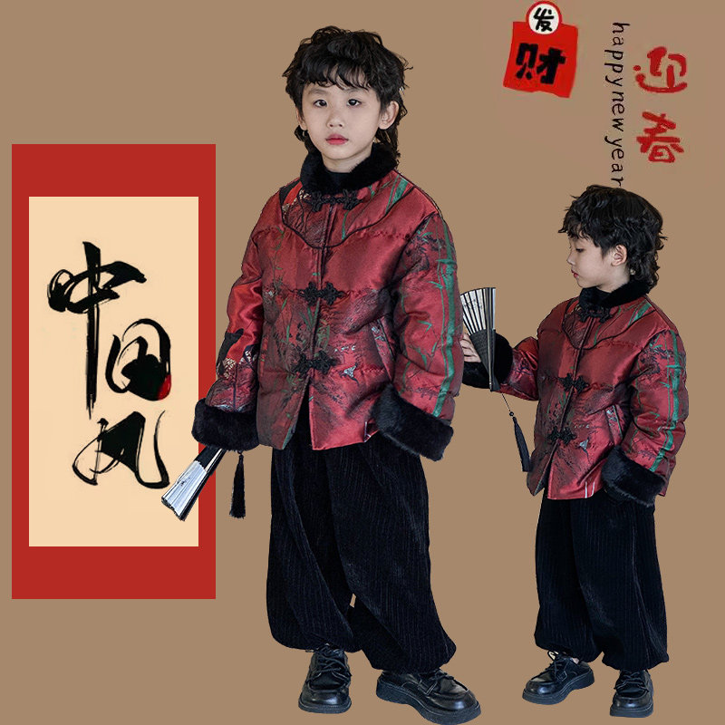 2026秋冬新款加厚红色拜年服