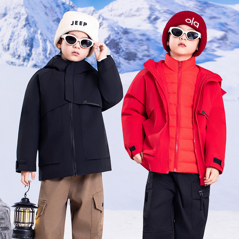 儿童冲锋衣户外羽绒服外套