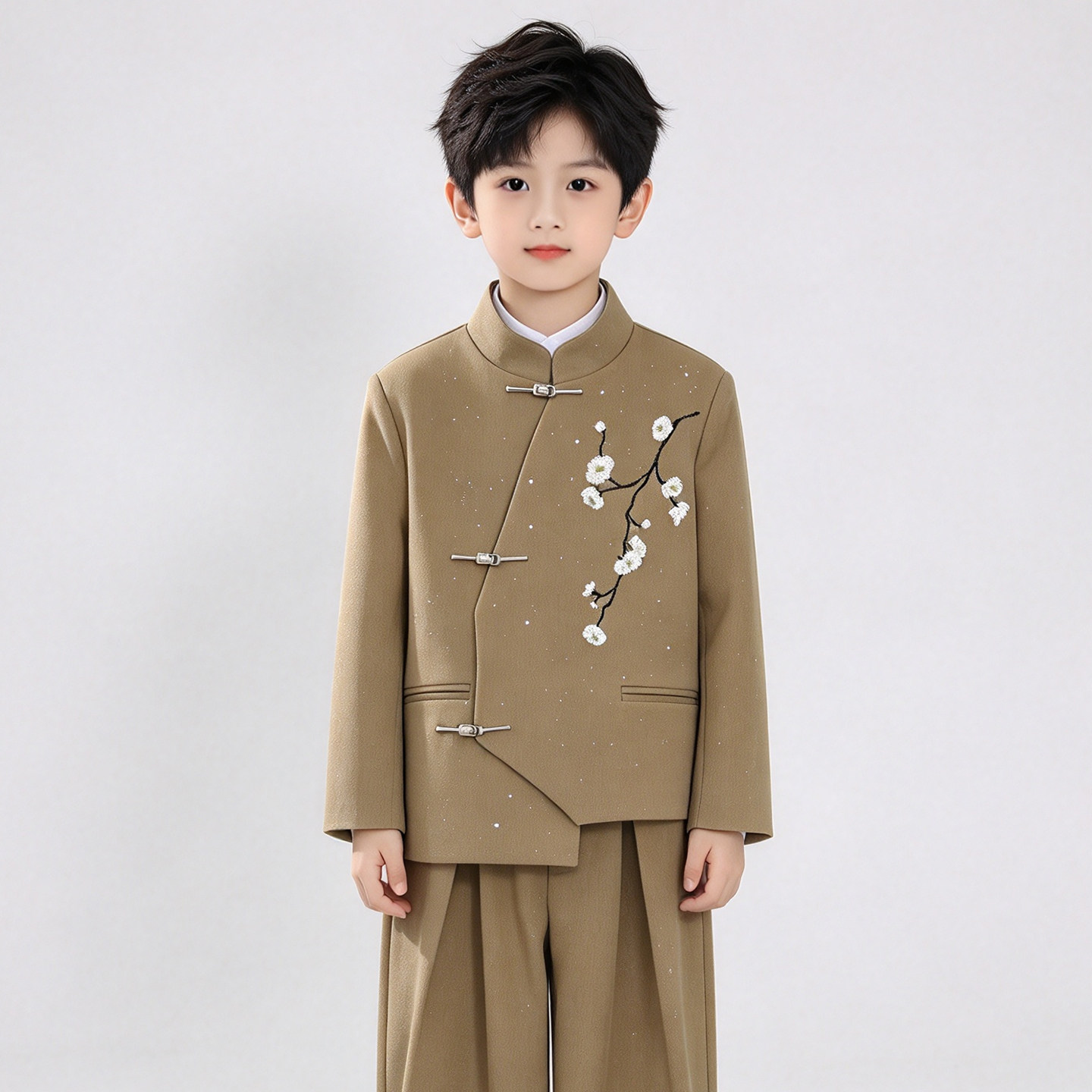 男童新中式盘扣唐装礼服套装