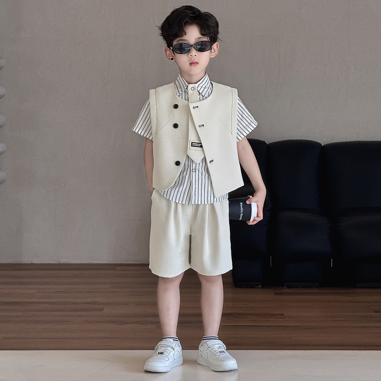 男童礼服高端西装套装儿童生日宴会主持人礼服英伦风小少爷西服潮