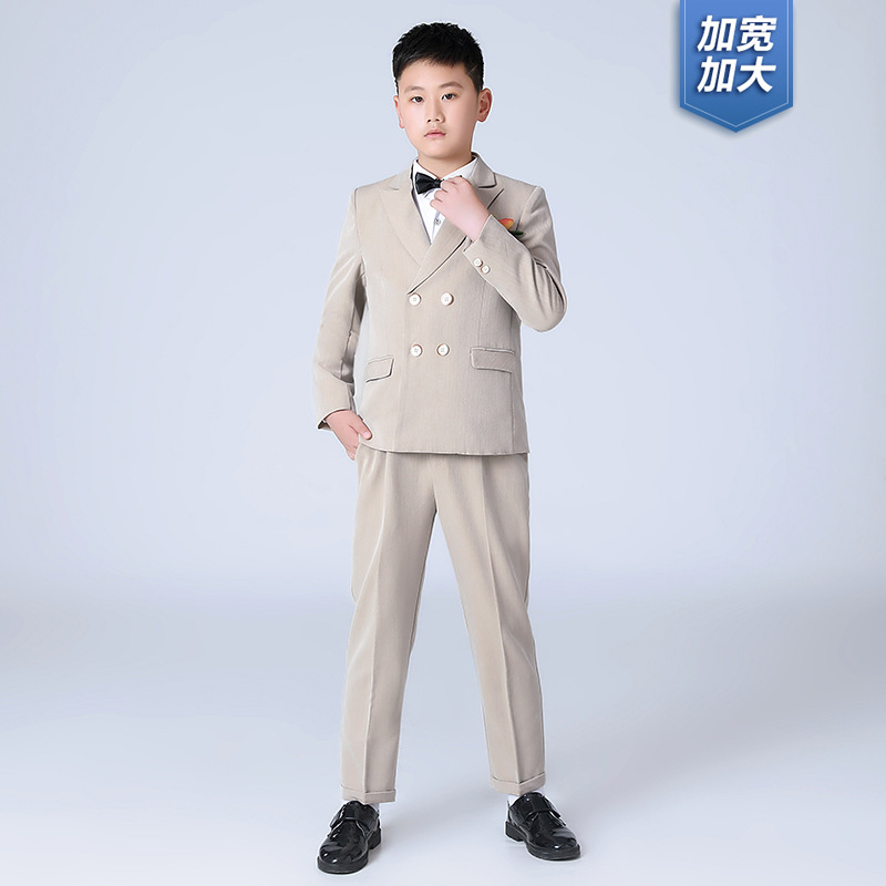 胖童西装套装男童大码主持人礼服中大童加肥加大儿童演出表演西服