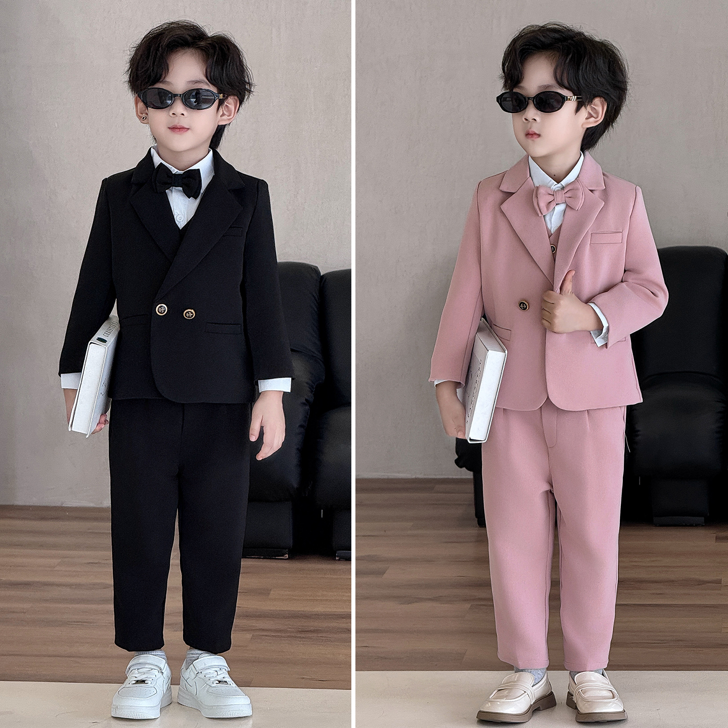 男童西装套装周岁生日花童小礼服新春洋气儿童新款演出西服外套潮