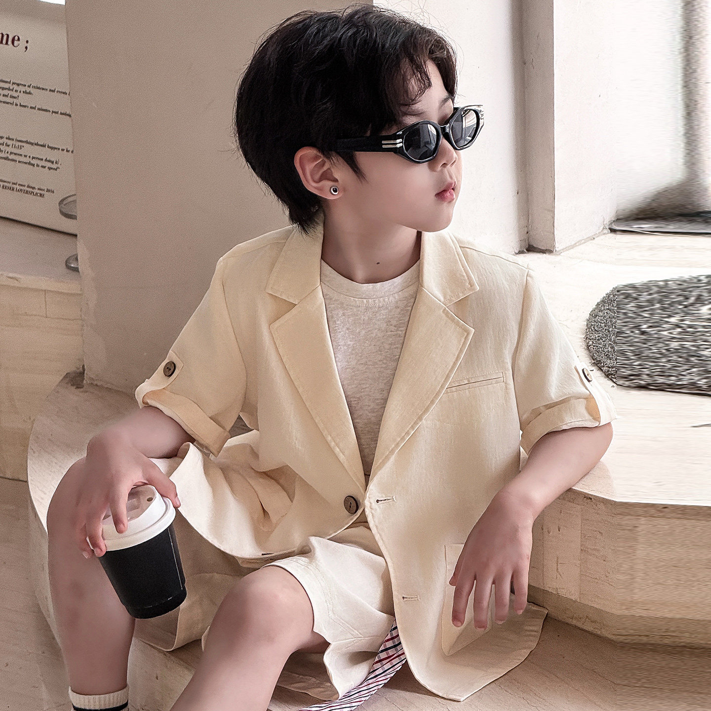 男童小西装套装夏季新款休闲西服