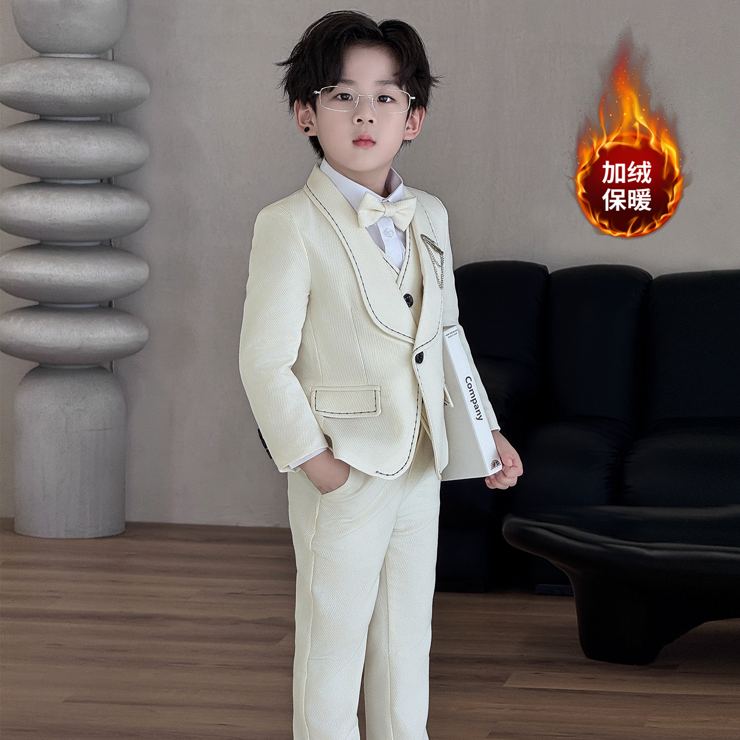 男童西装套装儿童英伦风主持人花童礼服中大童帅气男孩正装表演服