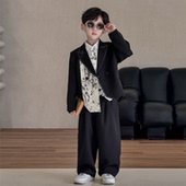儿童新中式 国风小西服套装 主持西服花童演出 新款 男童礼服2026春季