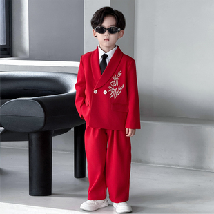 男童2025秋季新款礼服儿童西装英伦风演出男宝周岁生日花童小西服