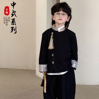 男童2025新中式国风西服外套
