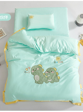 绿色13372卡通全棉被套春夏60s小女孩大气厚秋冬纯棉新生幼儿被罩