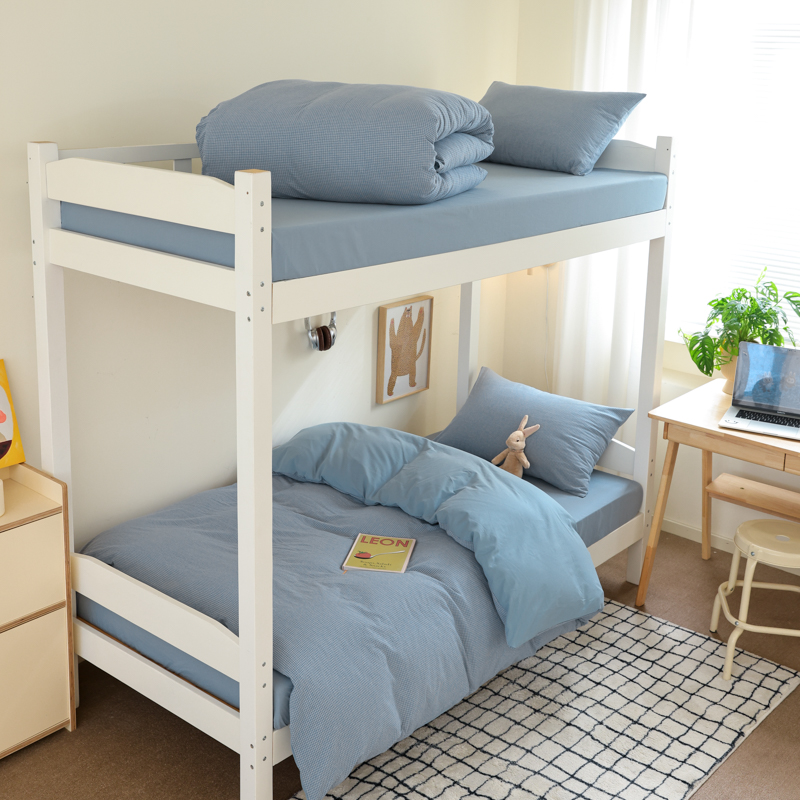 学生三件套A类纯棉色织宿舍套件0.9m床六件套全棉被芯枕芯床垫子