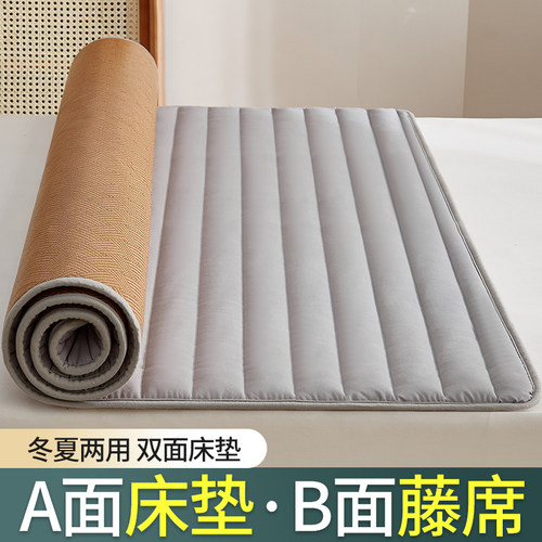 学生宿舍专用凉席藤席夹棉午休睡觉薄垫子打地铺神器可折叠四季
