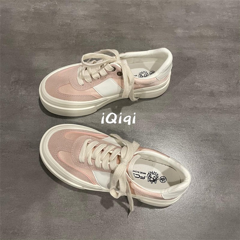 七七主人家 粉色甜美仙女风百搭202G4夏季新款学生韩系德训鞋子女