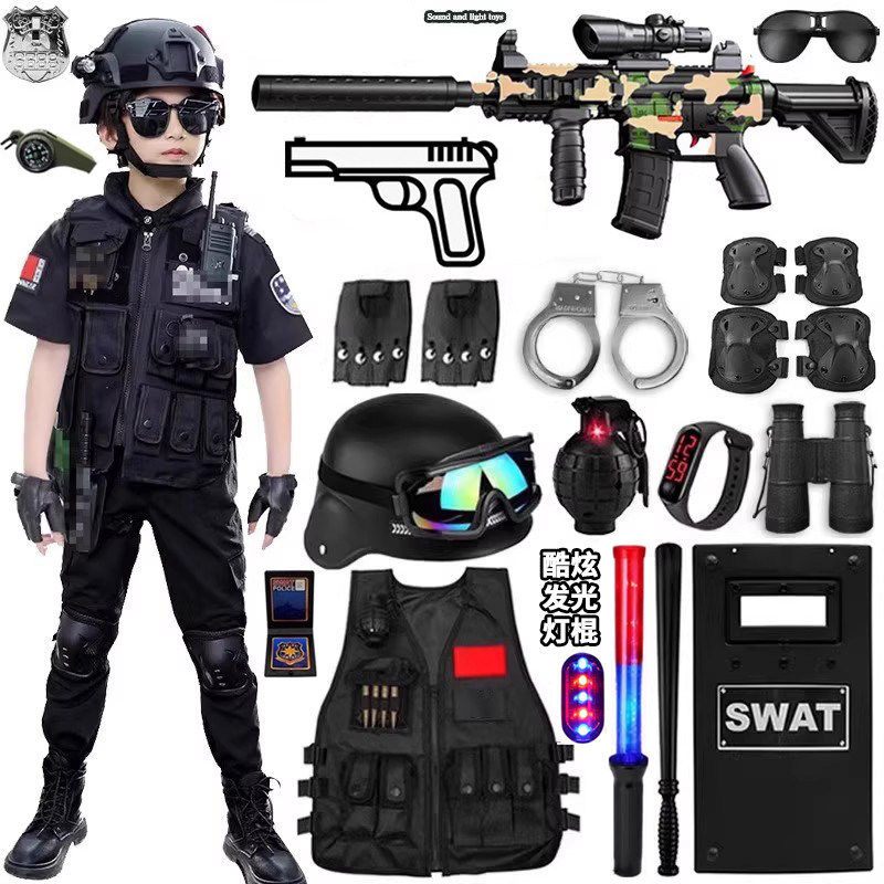 儿童特警服电动玩具枪全套战术