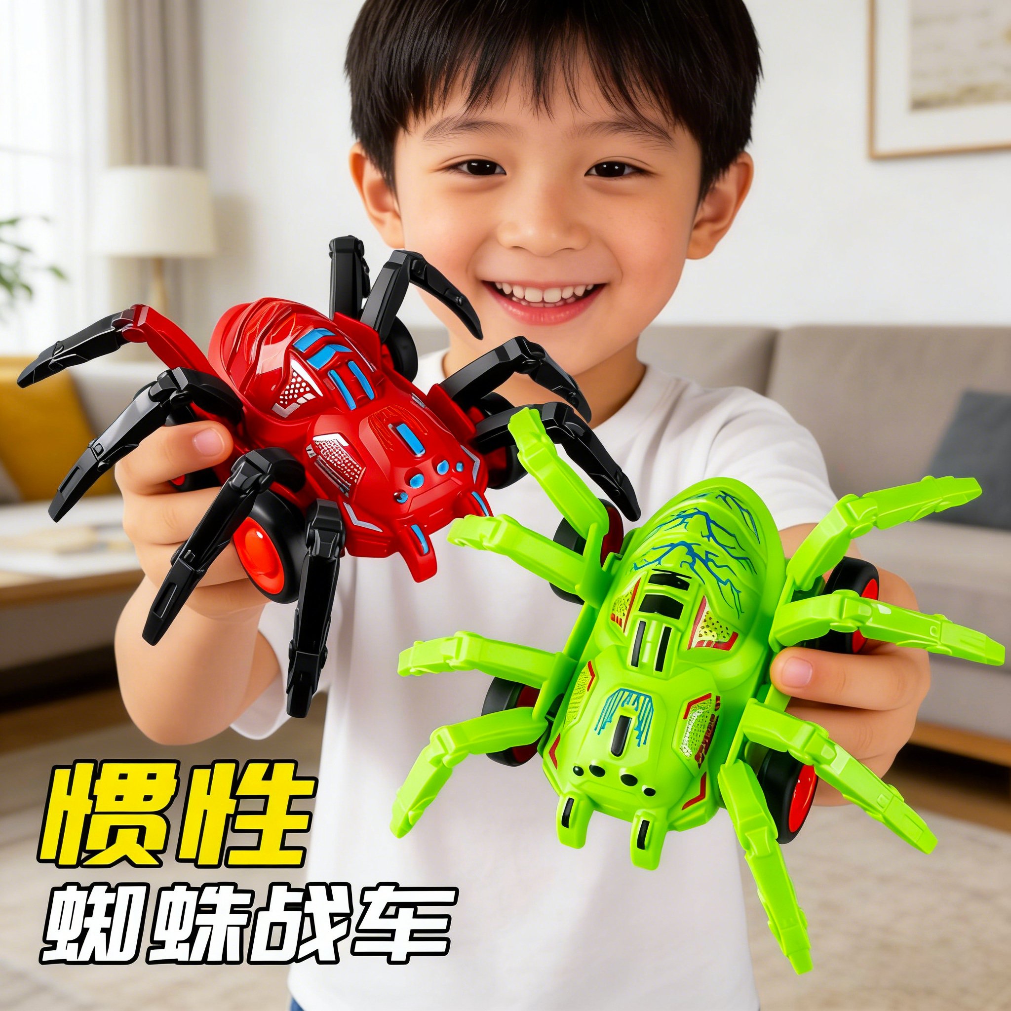 2026年新款爬行蜘蛛车惯性玩具车儿童玩具男孩3到6岁男童生日礼物,玩具/童车/益智/积木/模型,惯性/回力/滑行玩具,淘宝优惠券,粉丝福利购,淘宝优惠卷