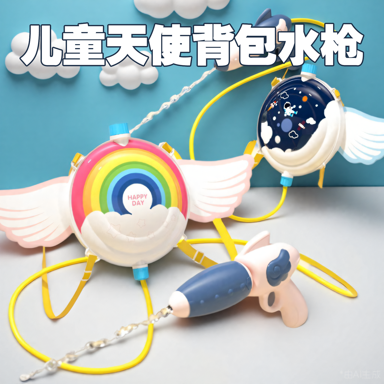 儿童抽拉式背包水枪沙滩