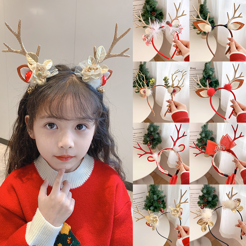 圣诞氛围感女孩麋鹿发箍