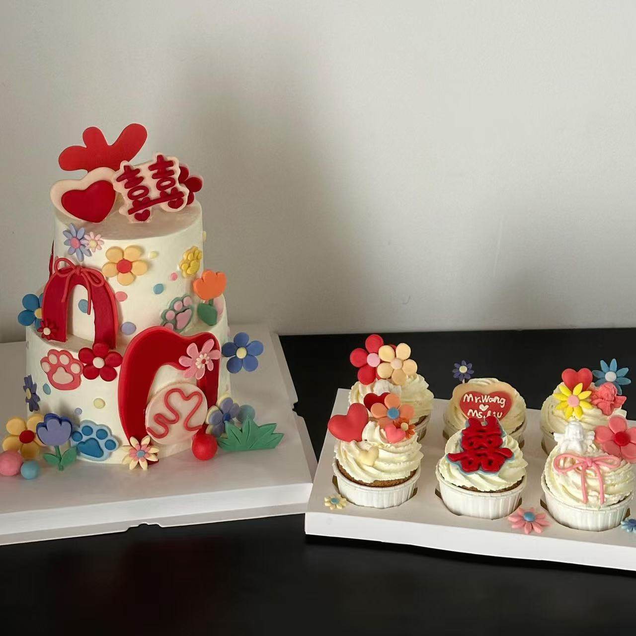 网红同款结婚蛋糕装饰翻糖双喜字爱心花朵蝴蝶结烘焙装扮插件,节庆用品/礼品,节日装扮用品,淘宝优惠券,粉丝福利购,淘宝优惠卷