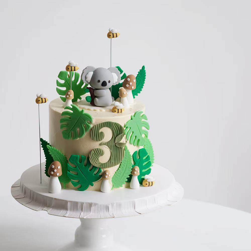 可爱卡通抱树叶考拉蛋糕装饰龟背叶小蜜蜂蘑菇儿童生日装扮摆件,节庆用品/礼品,蛋糕/烘焙装饰用品,淘宝优惠券,粉丝福利购,淘宝优惠卷