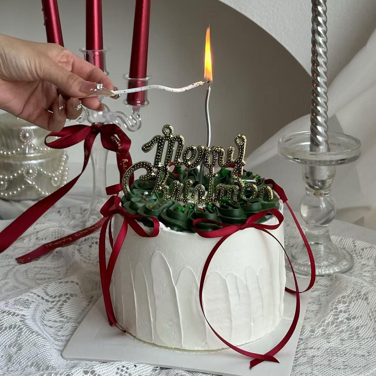 2024圣诞节英文字牌平安夜蜡烛