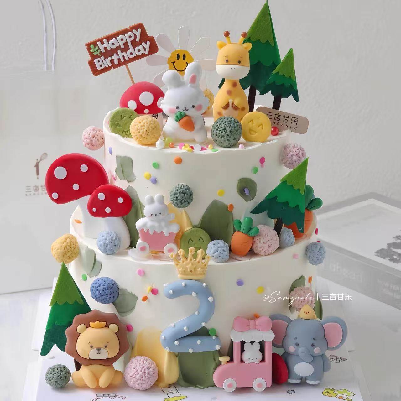 森系动物园儿童生日周岁蛋糕装饰卡通胡萝卜兔子大象狮子烘焙摆件,节庆用品/礼品,蛋糕/烘焙装饰用品,淘宝优惠券,粉丝福利购,淘宝优惠卷