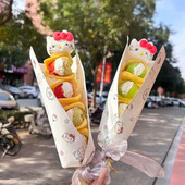 网红爆款 秋冬氛围仪式 感Hellokitty冷萃酸奶水果棉花糖冰糖葫芦串
