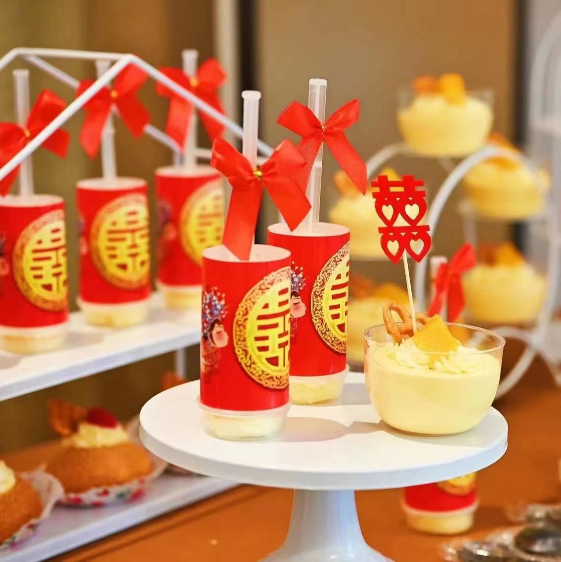 中式订婚宴结婚甜品台红色双喜慕斯杯推推乐筒封口喜字推推乐贴纸,节庆用品/礼品,节日装扮用品,淘宝优惠券,粉丝福利购,淘宝优惠卷