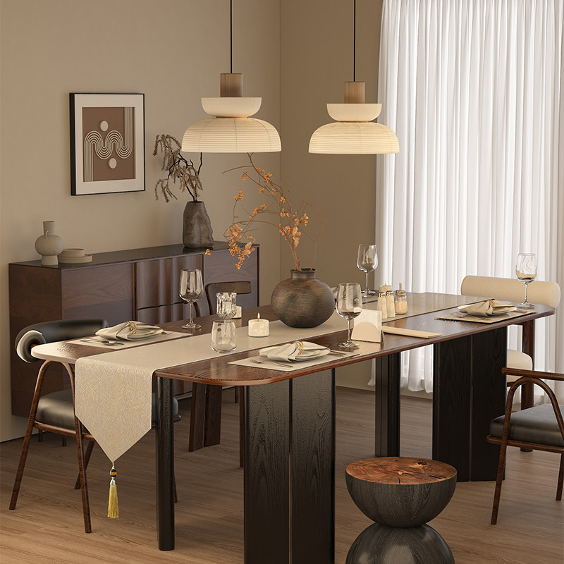 和庭新中式轻奢茶桌旗侘寂风