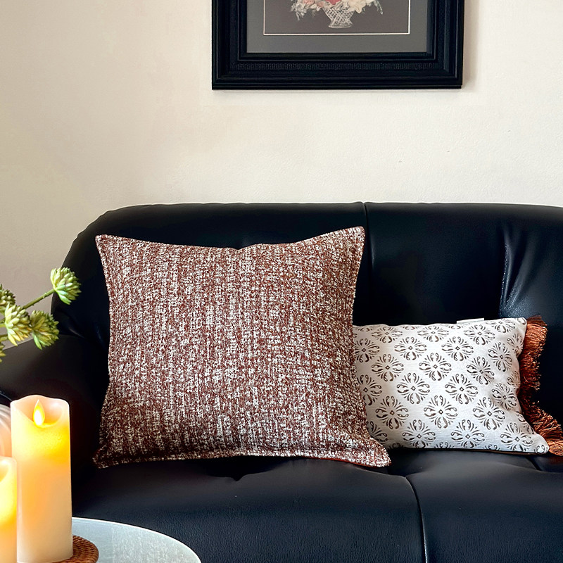 和庭家居客厅沙发方形抱枕高级感复古美式极简靠枕高端羽丝绒腰枕