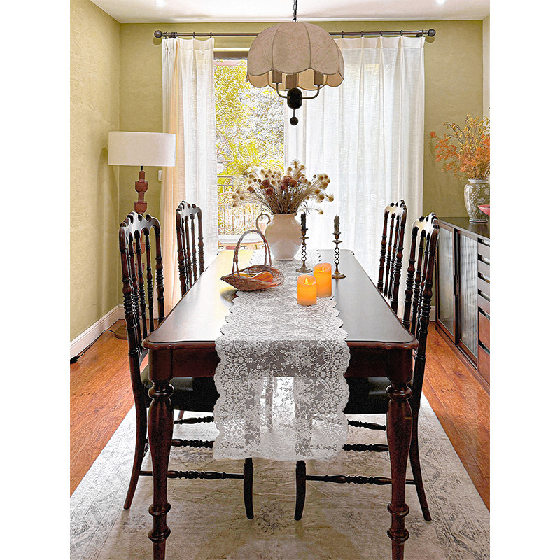 和庭美式复古蕾丝立体刺绣花纹餐桌旗高级感边柜钢琴遮盖防尘盖布,居家布艺,桌旗,淘宝优惠券,粉丝福利购,淘宝优惠卷