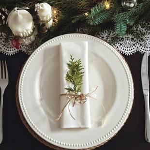 和庭口布酒店专用轻奢纯棉麻口布高级餐厅西餐小方巾折花法式席巾