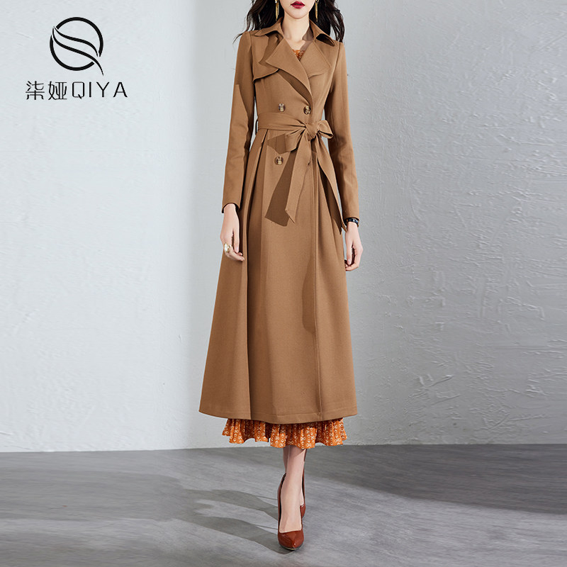 清仓系带双排扣风衣女2025春季新款中长款过膝英伦风收腰显瘦外套,女装/女士精品,风衣,淘宝优惠券,粉丝福利购,淘宝优惠卷