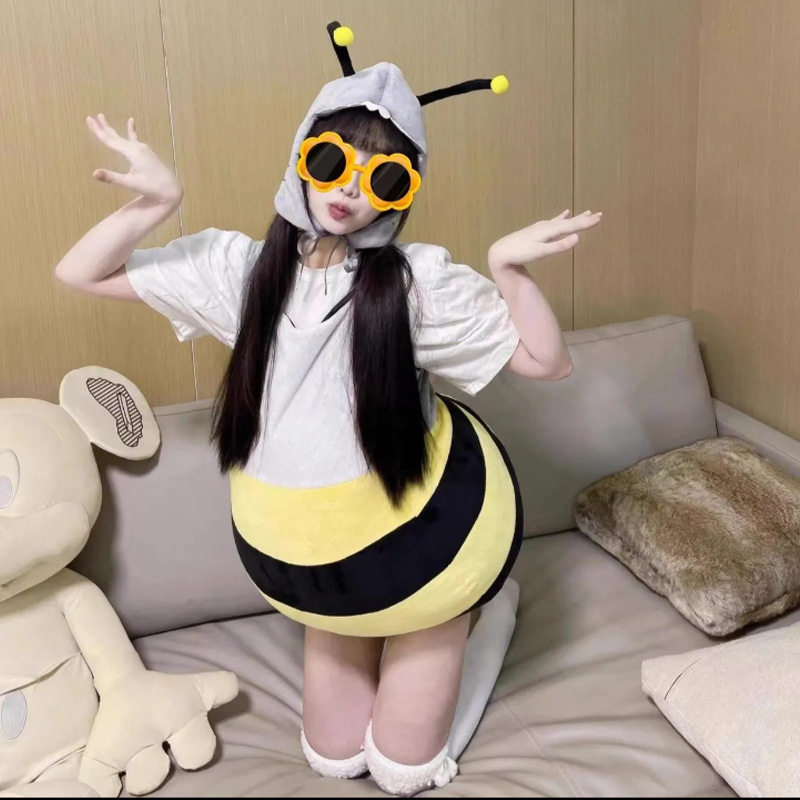 bee蜜蜂人偶小蜜蜂鲨鱼公仔玩偶衣服穿戴套装创意演出儿童成人