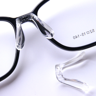 眼睛透明硅胶软鼻垫眼镜配件 眼镜鼻托儿童U型马鞍螺丝插削一体式