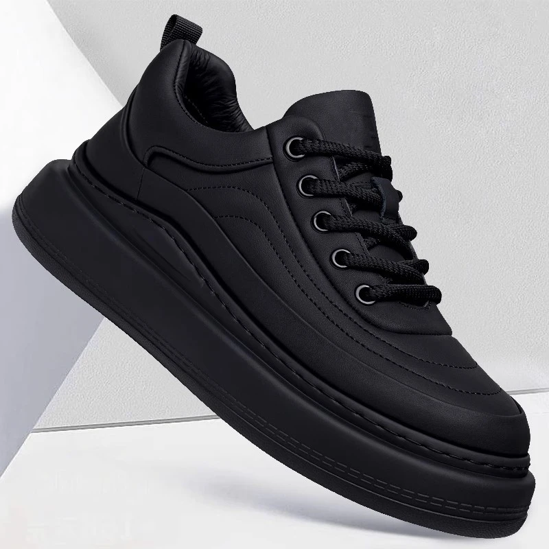 帕达索板鞋男厚底休闲小白鞋冬季