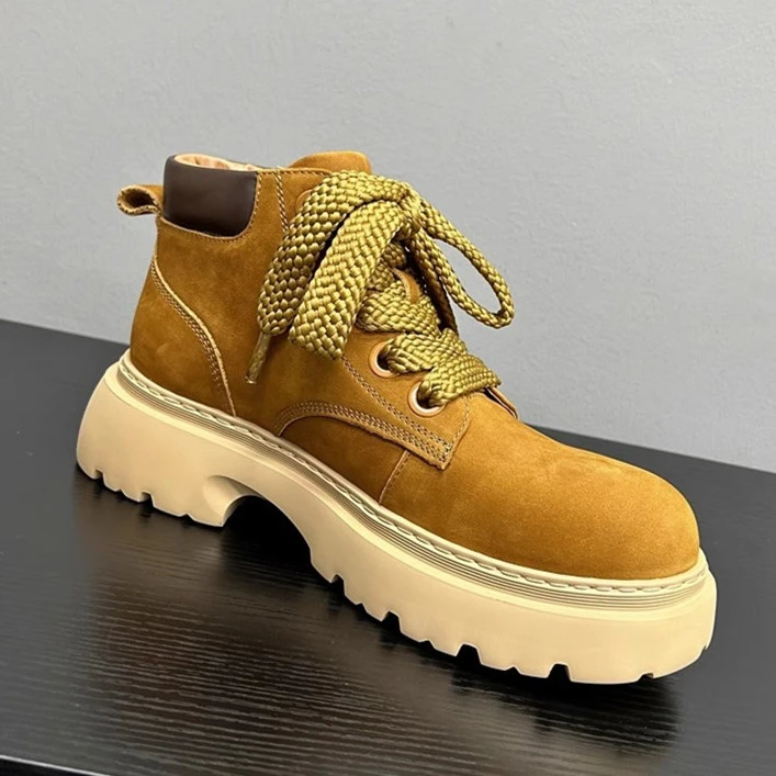 帕达索美式复古粗跟马丁靴新款增