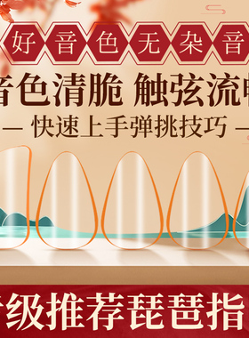 专业琵琶指甲儿童专用成人演奏考级弹琵琶专用指甲透明卡通义甲片