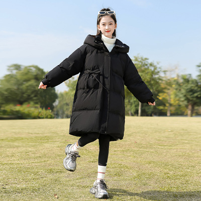 中长款加厚女孩外套羽绒服韩版