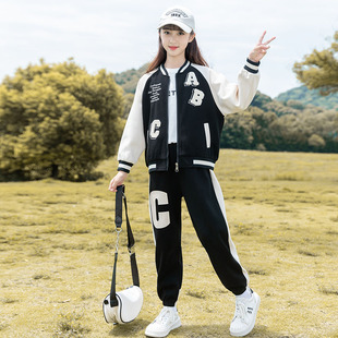 女童棒球服套装春秋装2025新款女大童洋气时髦儿童网红运动两件套