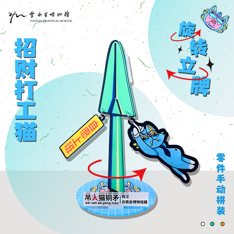 云南省博物馆文创-打工猫旋转立牌