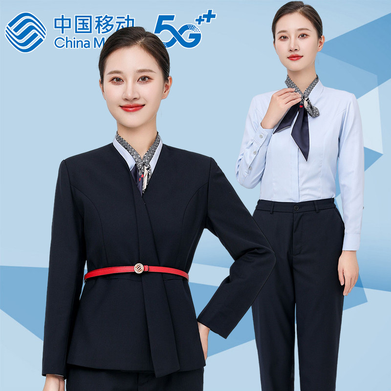 新款工作服衬衫外套女长袖移动厅