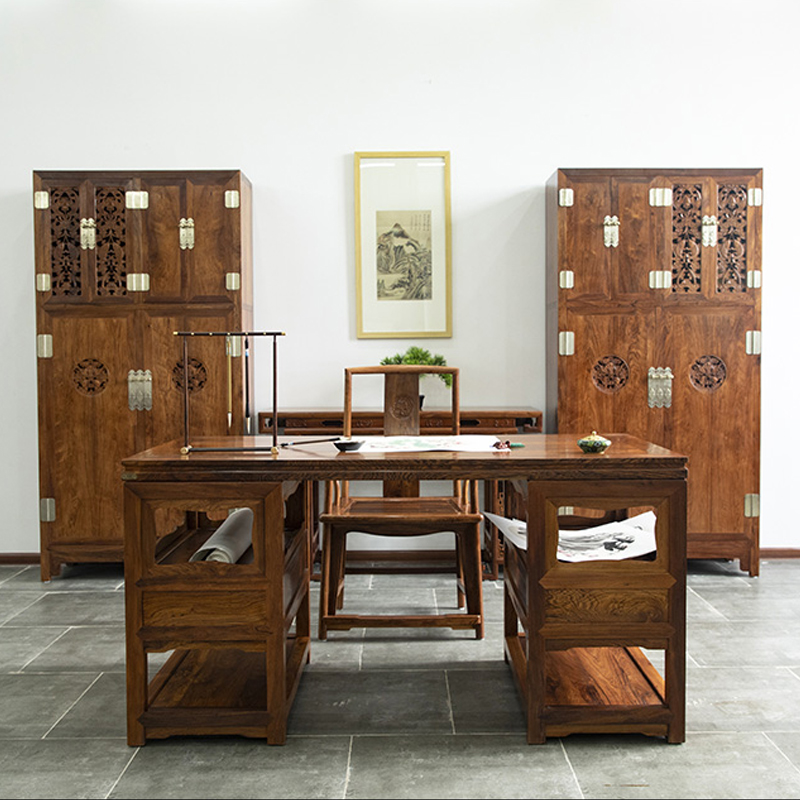 齐家守艺人伯利兹黄檀架几案红木书桌中式明清古典家具书房