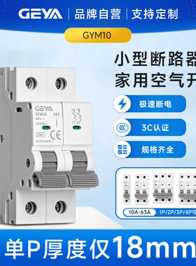 GEYA格亚 小型断路器1234P家用空开C45过载保护DZ47空气开关GYM10