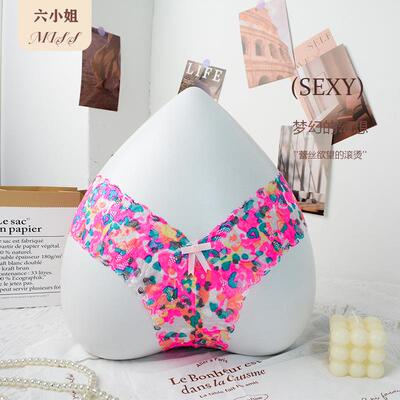 Underwear low waisted women's floral lace seamless thin