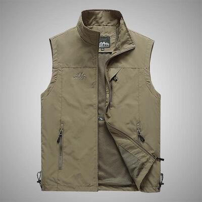 Men's autumn thin vest in vest, enlarged multiple bags,