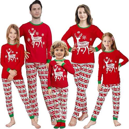 Printed long sleeved pajamas set for home wear