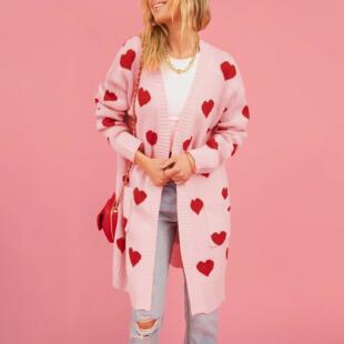 Valentine's Day Love Knitted Medium to Long Size Sweater