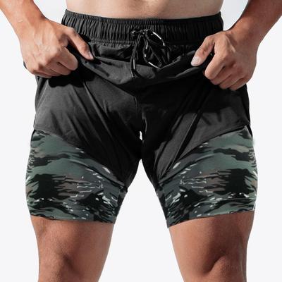 Muscle running shorts for men, outdoor sports, zipper