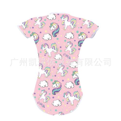 Adult diaper lover short jumpsuit pajamas